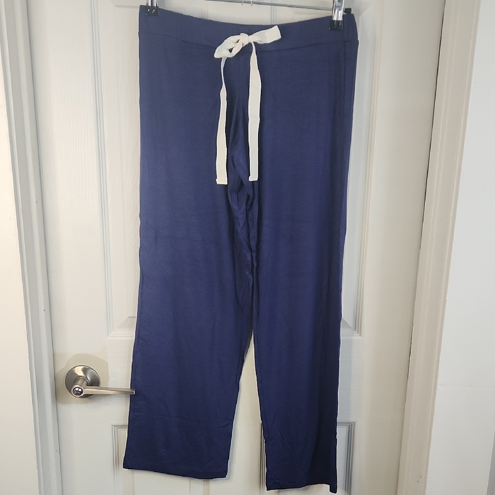 Hale Bob Deep Blue Lounge Pants with White Tie